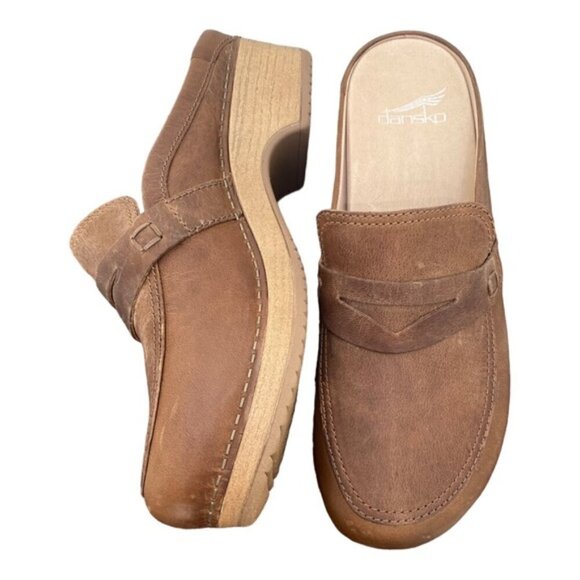 Dansko New Women's Bel Mule Clog Brown Leather size 38 - Picture 5 of 14